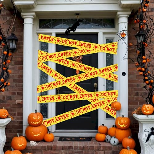 Halloween Caution Tape - 3in x 82ft Durable Party Decoration