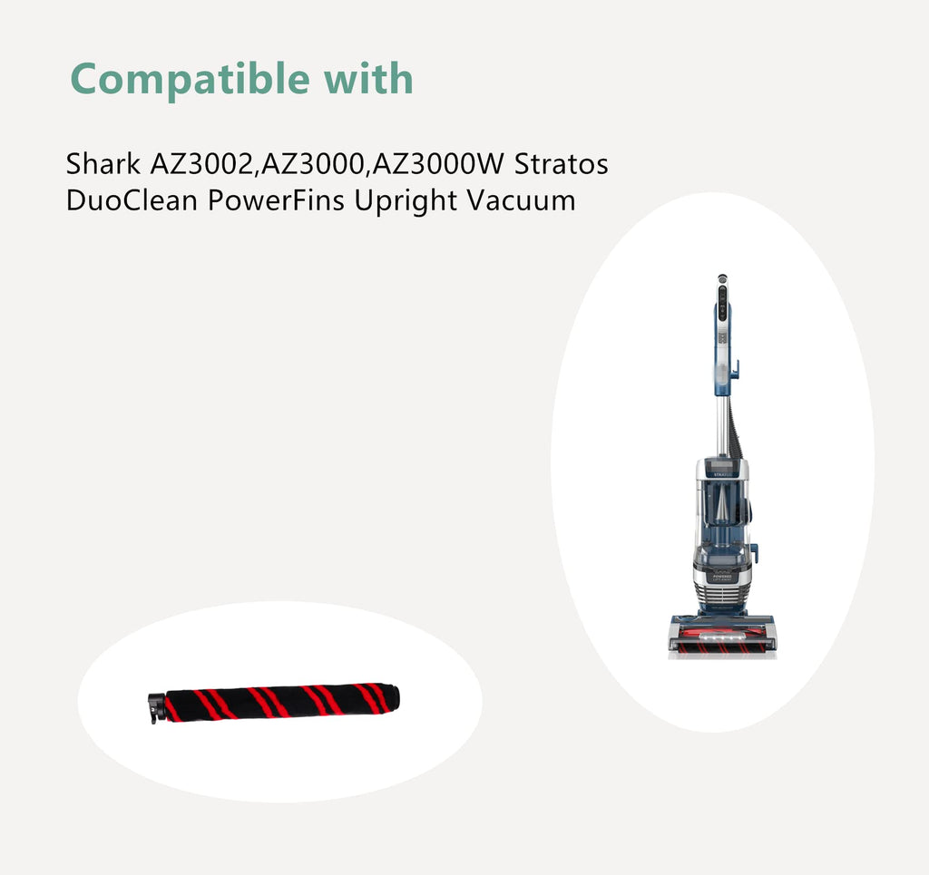 Cherimo Replacement Brush Roller for Shark Stratos DuoClean PowerFins Upright Vacuum,Compatible with Models AZ3002,AZ3000,AZ3000W (2 Brush Roll +1 Belt)