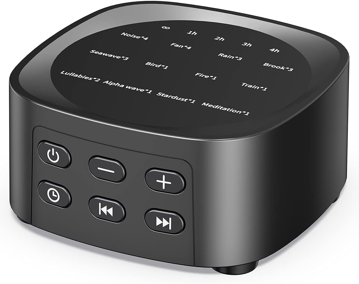 Sleepbox White Noise Sound Machine - 25 Soothing Sounds, 36 Volume Levels, Portable for Home & Travel