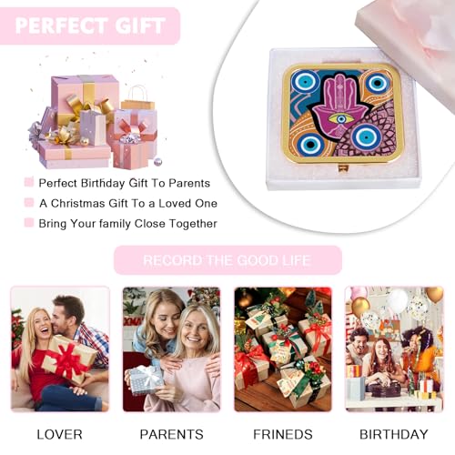 GLINTZ Compact Vanity Mirror Gold - Double-Sided Portable Pocket Makeup Mirror