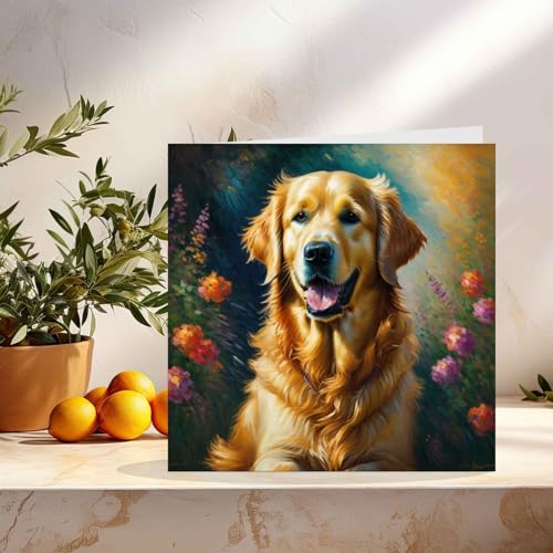 Premium Golden Retriever Greeting Card - 145mm x 145mm