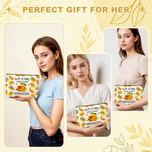Mango Makeup Bag Cute Fruit Cosmetic Pouch Travel Toiletry Bag for Women