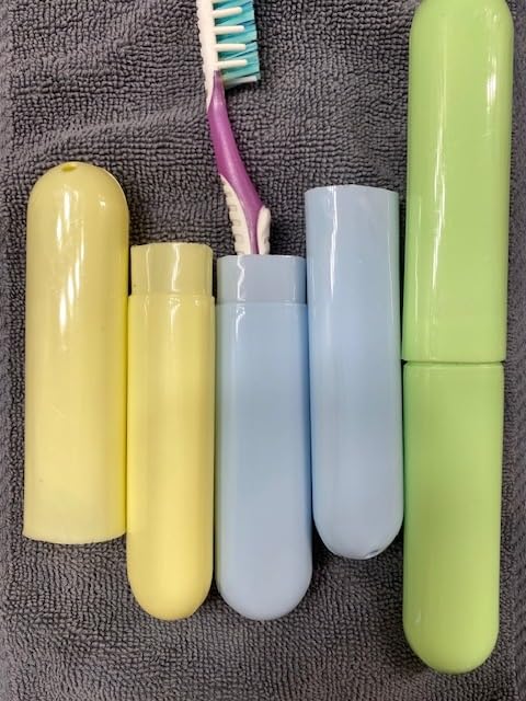 Travel Toothbrush Case Plastic Holder 3-Pack with Air Vent