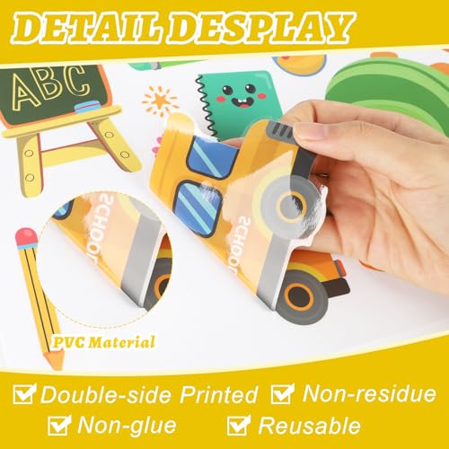 Back to School Window Clings - Double-Sided Decorative Stickers