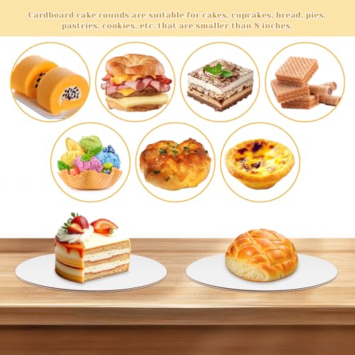 8-Inch Round Cake Boards - 20 Pack Disposable White Cardboard