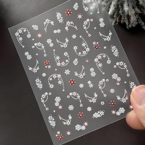 Winthrop 4 Sheets 5D Snowflake Nail Stickers Christmas Winter Art Decals