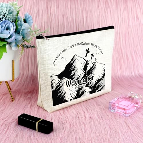Christian Bible Verse Makeup Bag - Inspirational Religious Travel Pouch