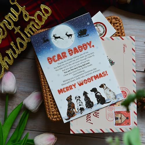 Christmas Card for Dog Dad with Envelope & Seal - Heartwarming Design