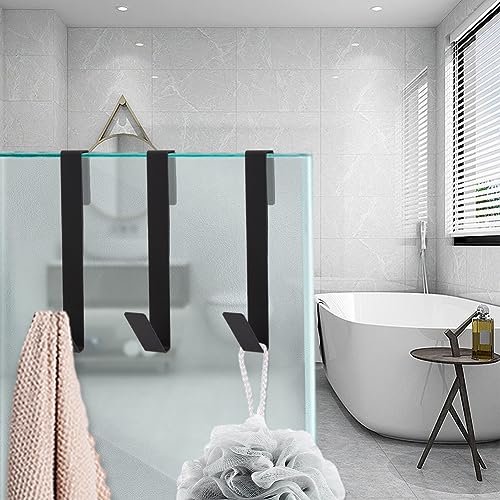 7 Inch Stainless Steel Shower Door Hooks - No Drill Towel Hooks, 4 Pack