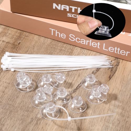 15 Pack Clear Silicone Aquarium Suction Cups with Zip Ties