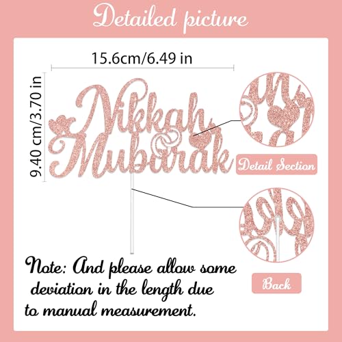 Nikkah Mubarak Cake Topper for Eid & Wedding Celebrations