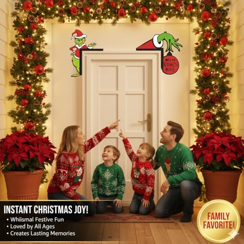 2025 Christmas Wooden Doorway Decoration - Reusable Holiday Sign
