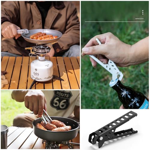 2 Pack Camping Cookware Gripper Hot Camping Cups Lifter Frying Pan Gripper Camping Cook Pot Lifter Clips Tongs Clamp Holder for Campfire Grill Cooking Outdoor Stove Backpacking Coffee Mug