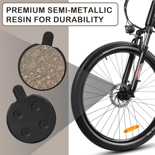 5 Pairs Bike Brake Pads, Low Noise Disc Brake Pads for Mountain Bicycles, Ebikes, Scooters - Semi-Metallic Resin Braking Pads Kit with Smooth Performance and Easy Installation