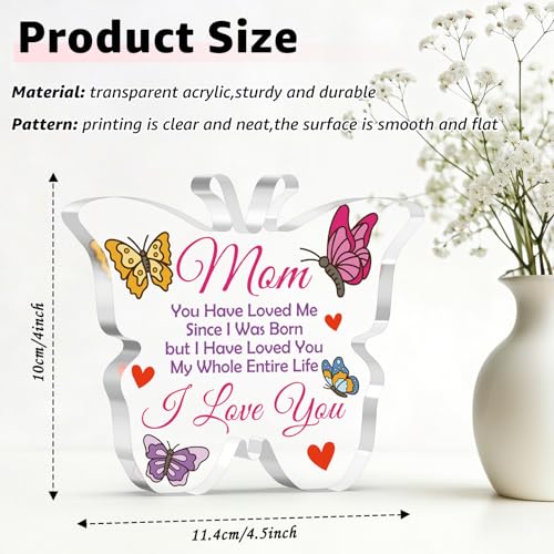 Acrylic Plaque Mom Gift from Daughter and Son Butterfly Sign