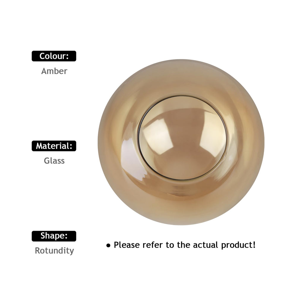 Lighting Replacement Glass Globe Shade,Amber Lampshade Glass Accessories For Pendant Lights, Wall Lights, And Ceiling Lights,5.9” Diameter, 2.64" Opening Diameter((Amber, 5.9")