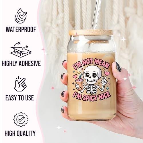 2 Pcs UV DTF Cup Wraps for 16 oz Glass - Cute Goose Decals