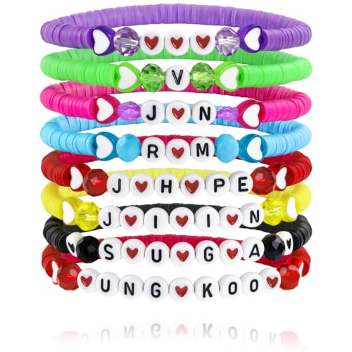 Friendship Bracelets with Heart Letter Beads for Music Fans