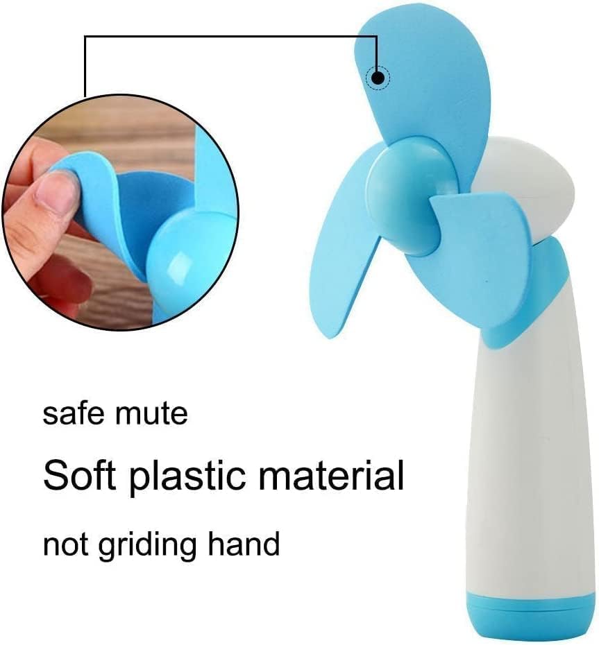 Skiennix Mini Handheld Fan - Portable Battery-Powered Fan with Soft Foam Blades | Blue