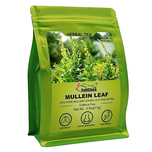 FullChea Mullein Leaf Tea - 2.5oz Cut & Sifted Loose Leaves