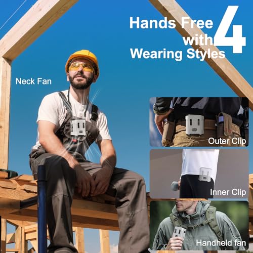Rechargeable Waist Fan - Clip-On Portable Cooling Fan for Outdoor Work
