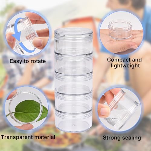 5-Layer Portable Spice Jars Set with Organizer Bag and Spoon
