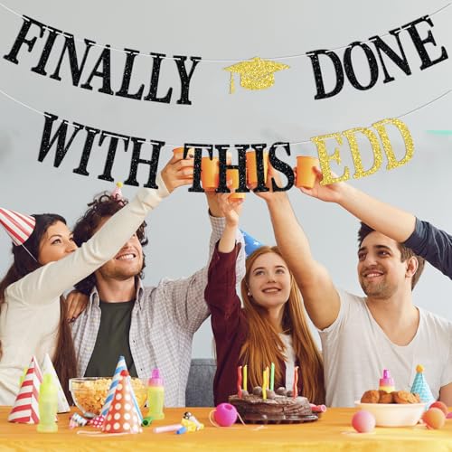 Doctor of Education Graduation Party Banner - Congrats EDD Decorations