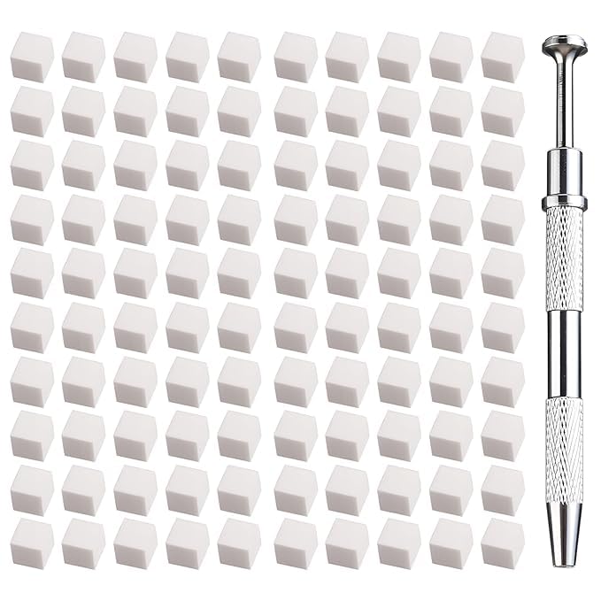 Yimart Soft Nail Sponges for Ombre with Grabber Pen - 100 Pcs