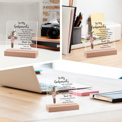 Godparents Gifts Acrylic Plaque with Stand - Appreciation Sign