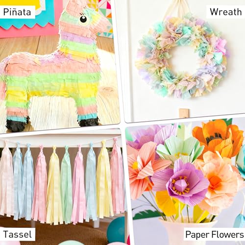 Oun Nana Pastel Rainbow Crepe Paper Streamers - 10 Rolls Color 1
