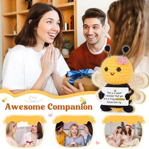 Handmade Crochet Bee Inspirational Gift for Women - Encouragement Affirmation