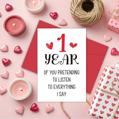 Funny 1st Anniversary Card - Hilarious Message for Couples