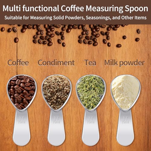 Volisau 3-Piece Stainless Steel Coffee Scoop, 1 Tablespoon Measuring Spoon