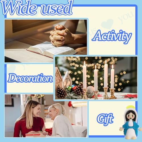 Blue Virgin Mary Figurines 20 Pcs Religious Egg Hunt Decoration Kids Gift
