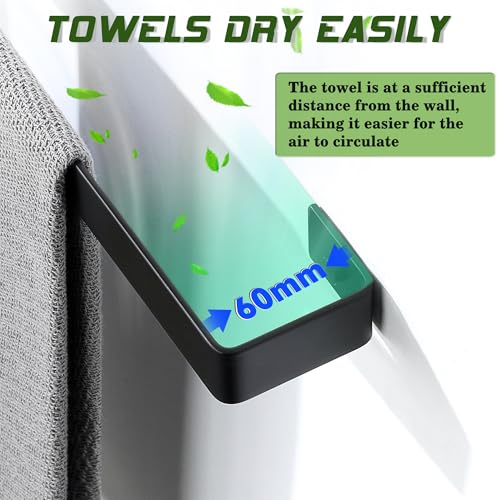8-Inch Black SUS304 Stainless Steel Towel Bar for Bathroom