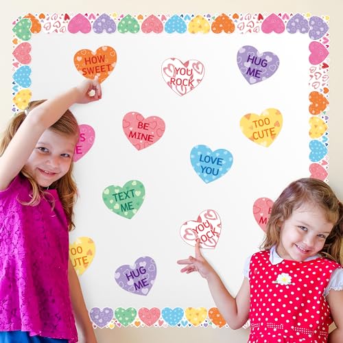 Valentine's Day Heart Cutouts Bulletin Board Set - 76 Pieces