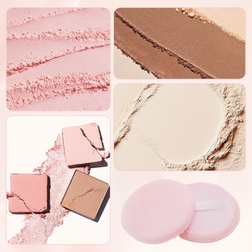 Clofiak 12 Pcs Velour Loose Powder Puff, 2.36 Inch Round Makeup Pads