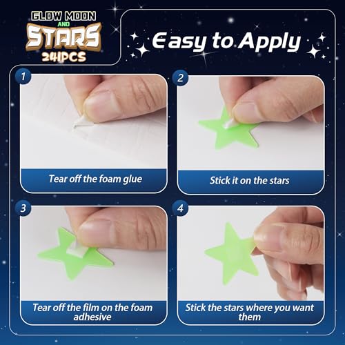 Neasyth 241PCS Green Glow in The Dark Stars & Moon Set for Ceiling