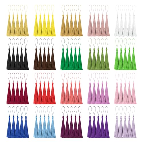 20 Color Mini Tassel Set for Bookmark Crafting – 100pcs Mix