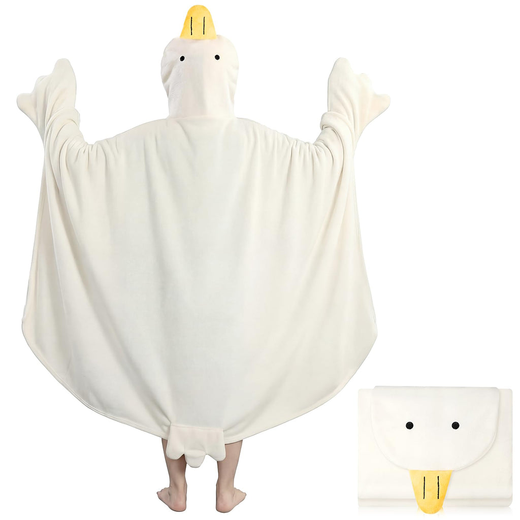 Peryiter Goose Wearable Blanket Hoodie: Goose Gift for Adults Oversize Cozy Flannel Wrap Throw for Women Men