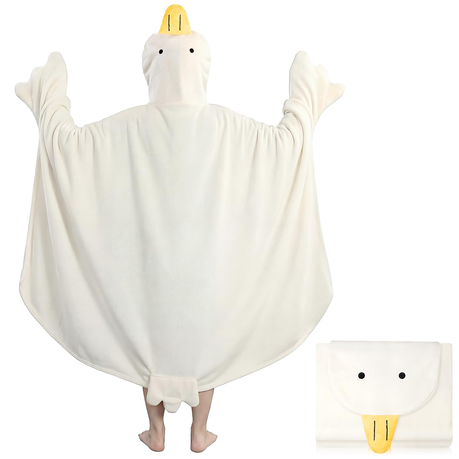 Peryiter Goose Wearable Blanket Hoodie: Goose Gift for Adults Oversize Cozy Flannel Wrap Throw for Women Men