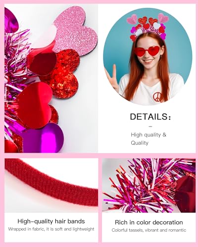 Valentine Heart Headband and Oversized Heart Sunglasses Party Set