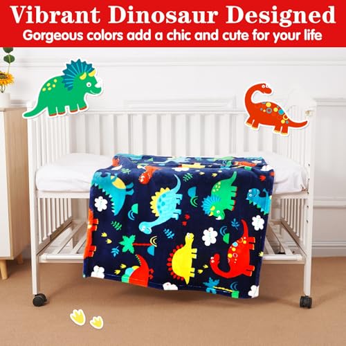 Dinosaur Toddler Blanket 30x40 Inches - Plush & Cozy for Kids