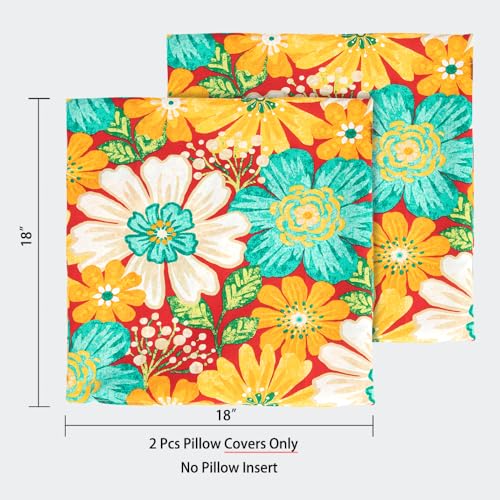 Outdoor Waterproof Throw Pillow Covers 18x18 Inch - Set of 2