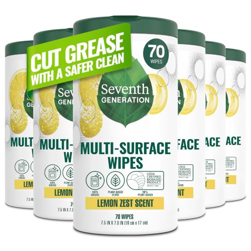 Seventh Generation Multi-Surface Cleaning Wipes - Lemon Zest, 70 Count