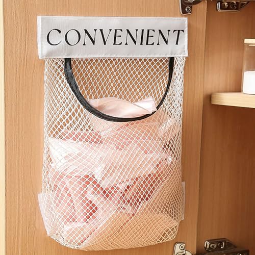 2 Pack Trash Bag Holder Dispenser Sticky Wall Mount Mesh Convenient