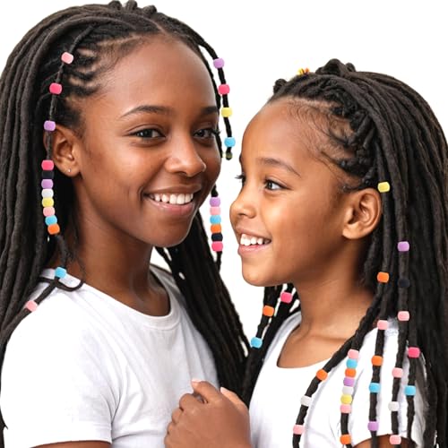 SEVENKA Small Silicone Hair Beads Set for Braids with Quick Beaders and Rubber Bands