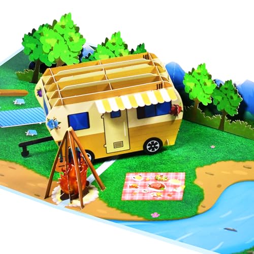 3D Camping RV Pop Up Card for Birthday, Father's Day, Anniversary