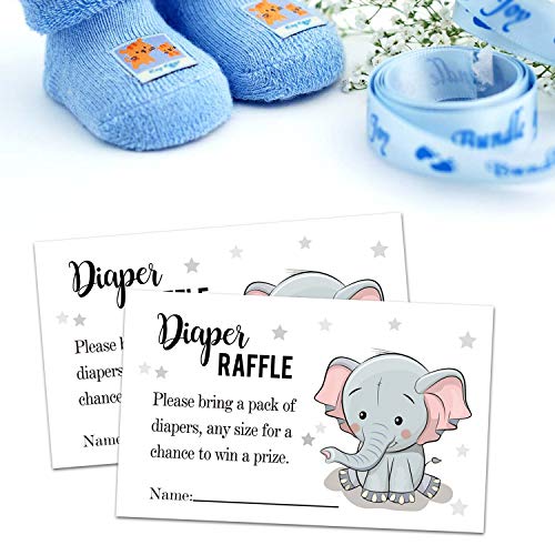 50 Greenery Diaper Raffle Tickets for Baby Shower Invitations
