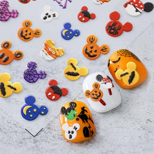 5D Embossed Halloween Nail Stickers Self-Adhesive Art Decals